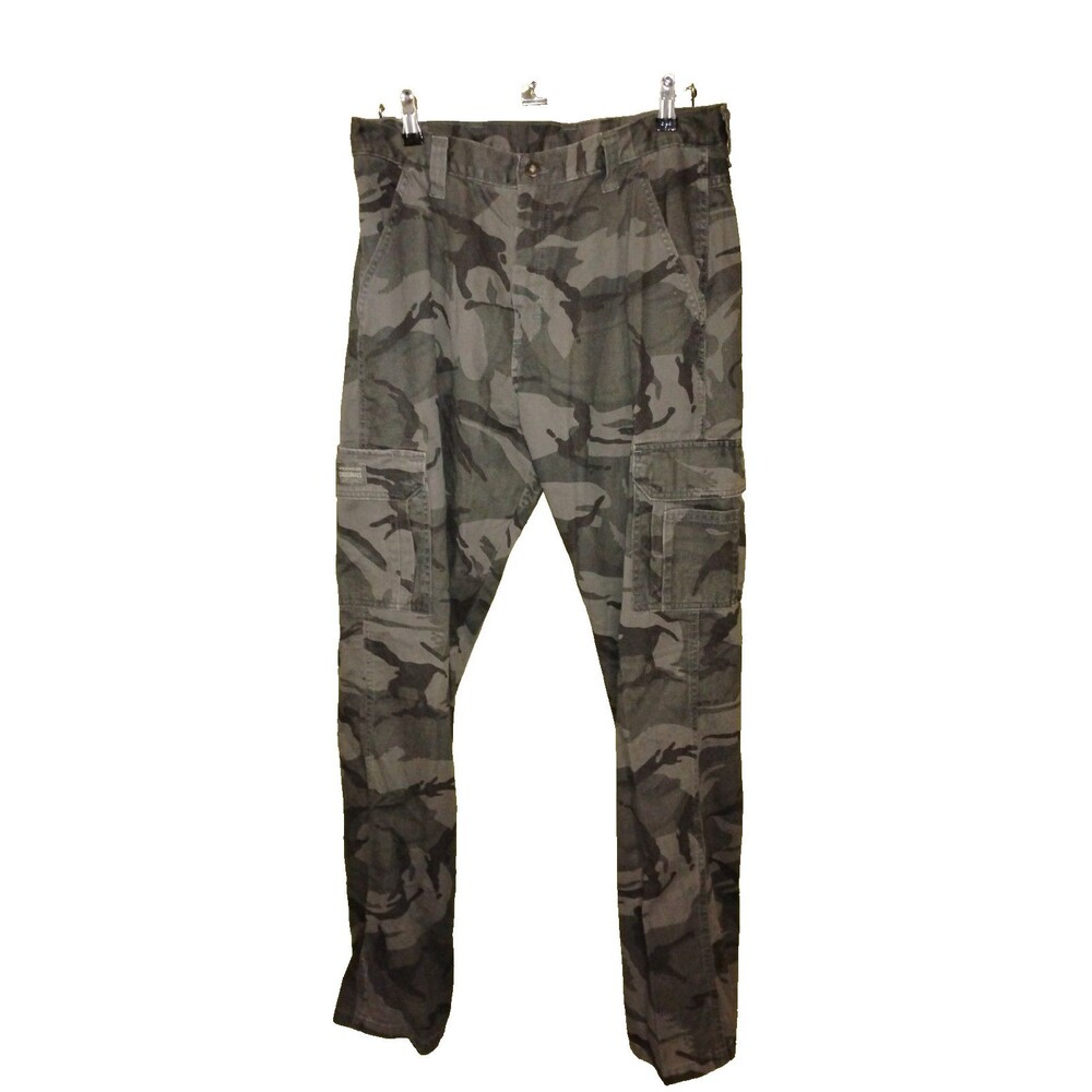 Wrangler Jeans Co. Men’s Cargo Pants Size 34/34 Black Gray Camo Utility Workwear